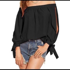 Shein Women’s Off Shoulder Slit Sleeve